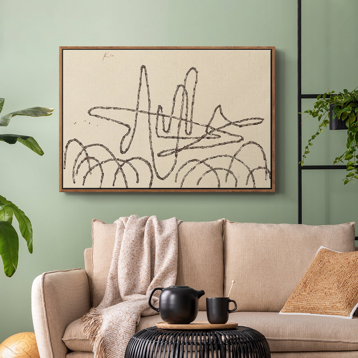 Vintage Landscape-CCLXVI By Wexford Home Framed in Walnut Wood Gallery Wrapped Canvas 25 in. x 37 in.