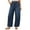 Blue, variant on Women’s Wide Leg Jeans, Elastic Waist Drawstring Loose Trousers, Fashion Casual Pocket Long Pants