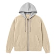 thumbnail image 5 of Inleife Women's Solid Corduroy Hooded Zip-Up Jacket with Pockets Long Sleeve Relaxed Fit Casual Outerwear for Everyday Wear, 5 of 6
