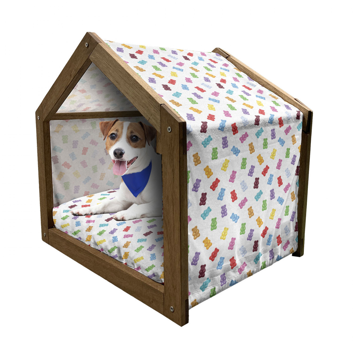 Dessert Pet House Vibrant Colored Gummy Bears Candies Delicious Jelly Sugary Snack Chewy Taste Outdoor Indoor Portable Dog Kennel with Pillow and