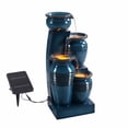 thumbnail image 4 of Teamson Home Outdoor 4-Tier Cascading Bowl Solar Water Fountain with LED Lights, Blue, 4 of 10