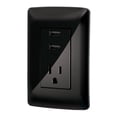 thumbnail image 1 of Contacto aterrizado + 2 puertos USB, negro, línea Italiana Volteck Volteck COUSB-IN, 1 of 3
