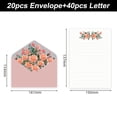 thumbnail image 2 of Set de Papelería y Sobres, Diseño de Flores 40 Papeles de Papelería y 20 Sobres para Escribir Cartas, Regalo de Cumpleaños, 2 of 5