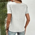 thumbnail image 4 of Kovlvoll Womens Summer Short Sleeve Tops Lace Patchwork Crew Neck T-Shirt Summer Eyelet Casual Comfy Blouse, 4 of 5