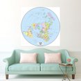 thumbnail image 4 of WCIC 24*24Inch Flat Earth World Map North Round Canvas Poster Print Wall Decoration, 4 of 6