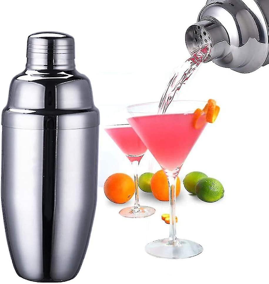 Juego De Coctelera Cobbler 750ml Negro Brillante: Acero Inoxidable, Resistente A Óxido (6 Piezas)