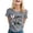 Grey, variant on Womens Tops T-Shirts Printed Crew Neck Short Sleeve Boho Shirts