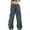 j86-Grey, variant on Womens Cargo Pants Casual Solid Color Elastic Waist Baggy Wide Leg Pants With Pockets Ladies Breathable Everyday Trousers,S