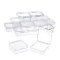 thumbnail image 1 of Caja de almacenamiento de cuentas de plástico transparente con tapa con bisagras para artículos pequeños, paquete de 16 (5,6 x 5,6 x 2,5 cm), 1 of 4