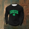 thumbnail image 5 of VBTAPA Men's St. Patrick's Day Waffle Shirts Long Sleeve Crewneck Pullover Big and Tall T-Shirt Loose Workout Casual Graphic Tees Black M, 5 of 6