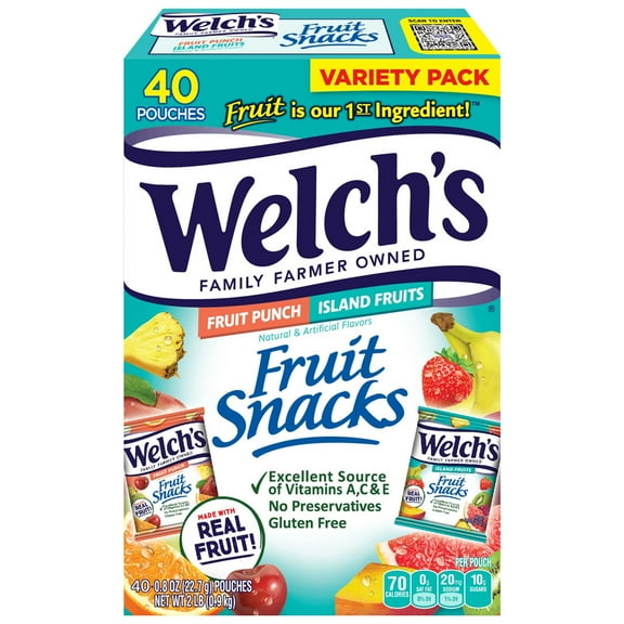 Welch's Fruit Snacks Fruit Punch & Island Fruits Variety Pack Gluten Free (Pack of 3)
