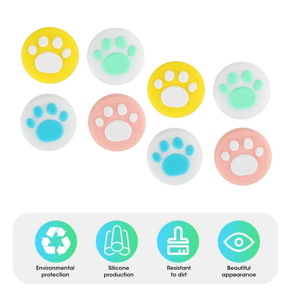 Silicone Easy Install Peformance and Comfort 4 in 1 Simulated Thumb Grip Cat Claw Control Cap Soft Silicone Cat Thumb Grip Caps, Suitable for Switch 001,002