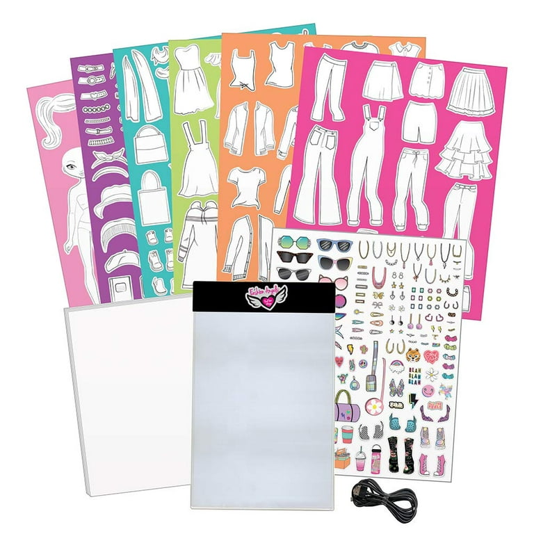  Fashion Angels Fashion Design Light Up Sketch Pad 12521, Light  Up Tracing Pad, Includes USB, Ultra Thin Tablet, Includes Stencils and  Stickers, Recommended for Ages 8 And Up : Arts, Crafts