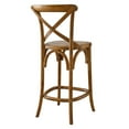 thumbnail image 3 of Modway Gear 39.5" Rattan and Elm Wood Counter Stool in Walnut Finish, 3 of 10