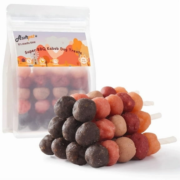 ASMPET Kabobs for Dog, Chicken Duck Rabbit Beef and Salmon Dog Treats for Small Medium Large Breed, 10.6oz