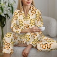 thumbnail image 4 of Wukai Hand Drawn Snake Print Women's Pajama Set - Soft Long Sleeve Sleepwear for Comfort and Style-Small, 4 of 9