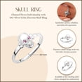 thumbnail image 3 of .925 Sterling Silver Skull Ring with Red Cubic Zirconia/ Ring Size 8, 3 of 3