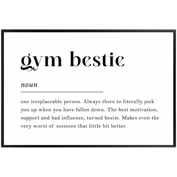 Blessed Gym Bestie Definition Poster | Powerful Motivation Workout Wall Art | Perfect Gym Lover Gift & Fitness Decor