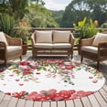 thumbnail image 4 of Valentine's Day Round Area Rug 5Ft Washable Circle Rugs for Living Room Bedroom, Spring Love Roses Floral Botanical Watercolor Non-Slip Carpet Floor Mats Indoor Outdoor Carpet Runner Home Decor, 4 of 8