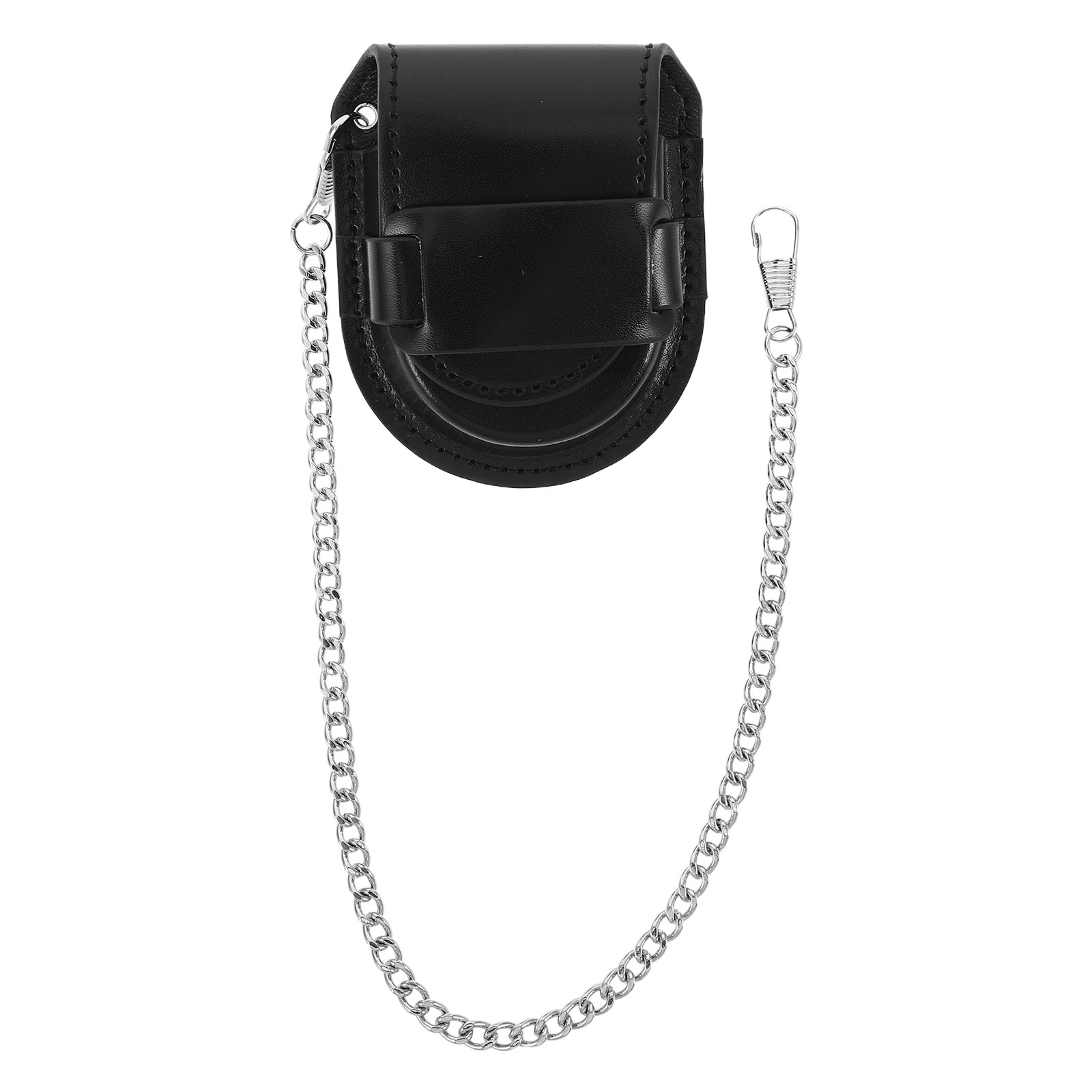 BESTYASH Black PU Pocket Watch Case with Chain and for and