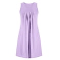 thumbnail image 4 of EnJoCho 𝖥lowy Boho Dress Youth Girls,Summer Tank Dresses Youth Casual Elegant O Neck Daily Dress Solid Color Dress with Side Pockets, 4 of 4