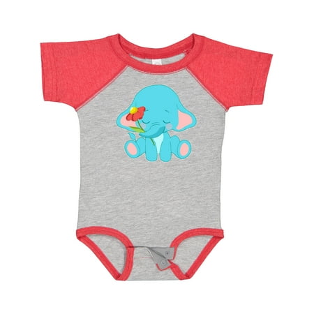 

Inktastic Cute Baby Elephant with Flower Gift Baby Boy or Baby Girl Bodysuit