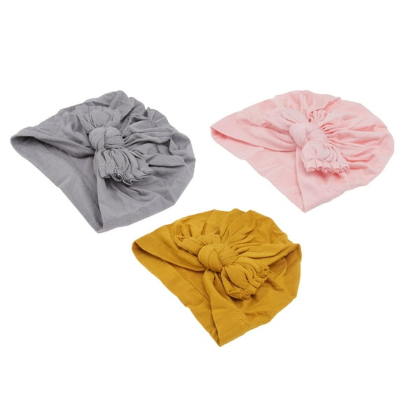 ifundom 3-Pack Knotted Winter Hats with Bow Ear , Warm Beanie Caps in Assorted Colors
