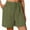 Army Green, variant on Women's Cotton Linen Shorts Solid Color Comfortable Elastic Wide Leg Casual Shorts