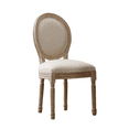 thumbnail image 2 of Farmhouse Upholstered Antique Painting Linen Barstools, Retro Dining Chairs with Solid Wood Frame and Legs, Armless Kitchen Chairs with Oval Back, Parson Chairs(Cream,Set of 8), 2 of 11