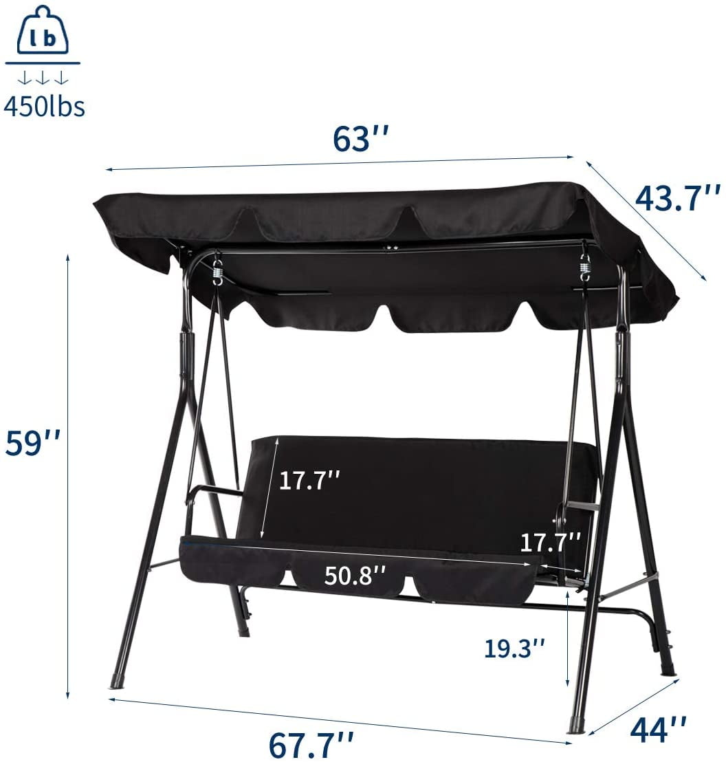 AECOJOY Stainless Steel Porch Swing – Durable Outdoor Seating