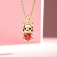 thumbnail image 2 of Collar y pendientes con piedra de amor en color dorado creativos europeos y americanos, 2 of 5