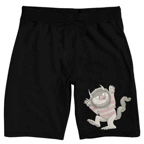 Where The Wild Things Are Literary Wild Thing Men's Black Sleep Pajama Shorts-Small