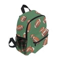 thumbnail image 2 of FORMRS Kids School Backpack with Front Zippered Pocket 12" Student Travel Daypack, Green American Footballs, 2 of 6