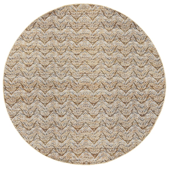 SAFAVIEH Kilim Torma Zig Zag Wool Area Rug, Gold/Black, 6' x 6' Round