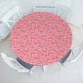 thumbnail image 3 of Ambesonne Pink and White Fitted Round Tablecloth, Donut Sprinkles, 40"- 44" Diameter, Multicolor, 3 of 5
