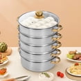 thumbnail image 3 of Wildnix 5-Tier Steamer Cooker, Stainless Steel, 1.32 Gal Bottom Pan, Even Heating, Large Capacity for Family Cooking, Retains Nutrients, Stylish Design, 3 of 6