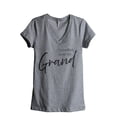 thumbnail image 1 of Grandkids Make Life Grand Women's Fashion Relaxed V-Neck T-Shirt Tee Heather Grey Large, 1 of 3