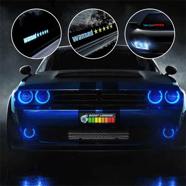 onlyliua para Interior/Exterior Pegatinas Luminosas para Coche, Decoración Luminosa para Coche, Pegatinas de Luz Fría para Coche, Iconos Iluminados
