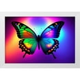 thumbnail image 2 of Stephen Chambers 24x17 White Modern Wood Framed Wall Art Titled - Unreal Neon Butterfly, 2 of 6
