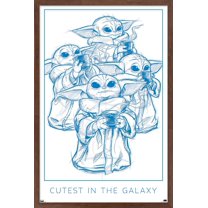 Star Wars: The Mandalorian: Grogu Moments - Cutest Wall Poster, 14.725" x 22.375" Framed