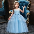 thumbnail image 4 of Godderr Girls Flower Princess Dress for Kids Princess Dress Wedding Bridesmaid Pageant Party Formal Long Dress Big Little Princess Birthday Bowknot Puffy Tulle Sleeveless Dresses for 5-12Y, 4 of 8