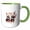 Green/White, variant on 3drose, Burns Supper West Highland Terrier Bagpiper and Usher, 11oz Two-tone Black Mug