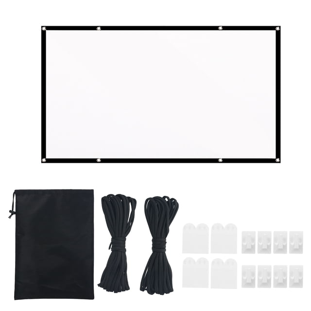 120-inch Portable HD Projector Screen 16:9 Projection Screen Foldable Durable White Wall Screen with Carrying
