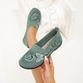 thumbnail image 6 of NexTorq Arch Support Shoes for Women, Wide Flats for Women, Womens Breathable Knit Slip-on Walking Shoes Embroidered Slip on Sneakers Lightweight Comfortable Orthopedics Walking Shoe, Green, 41, 6 of 7