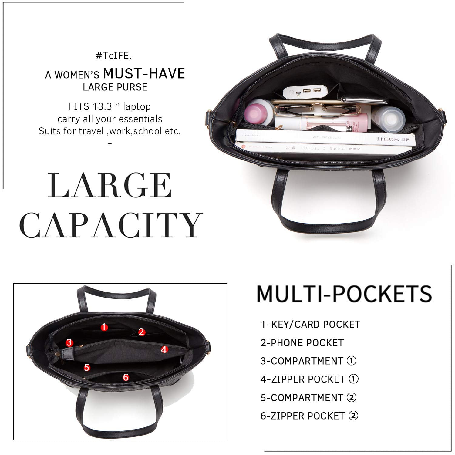 YNIQUE Satchel Purses and Handbags for Women Shoulder Tote Bags Wallets