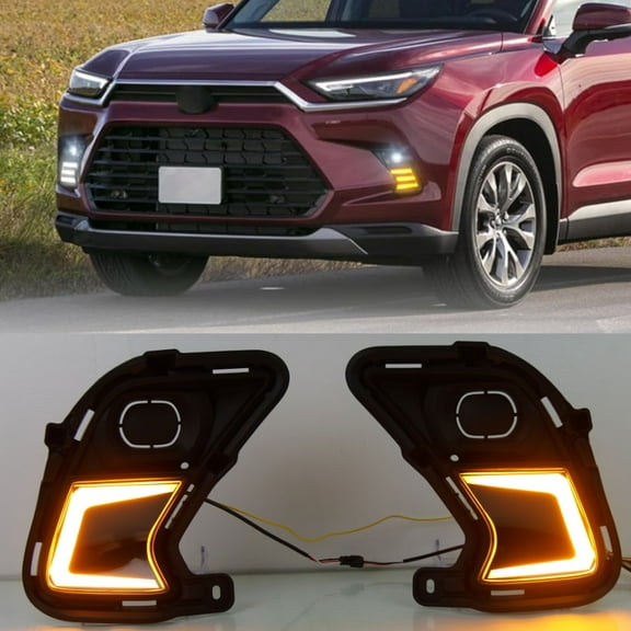 M optimized 1 Pair Fog Light for 2023-2025 Toyota Grand Highlander LED Daytime Running Lights DRL