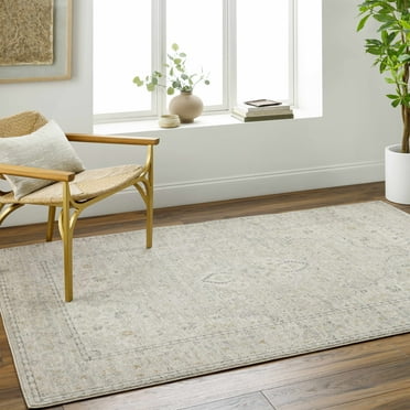 Mark&Day Area Rugs, 5x7 Kelon Traditional Light Beige/Charcoal Area Rug (5'3" x 7')