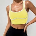 thumbnail image 2 of Wang6 Women’s Ribbed Cropped Workout Tank Tops Trendy Sleeveless Yoga Tops Color Blocking Running Gym Athletic Tshirts Tees 0617liYellow XS, 2 of 4