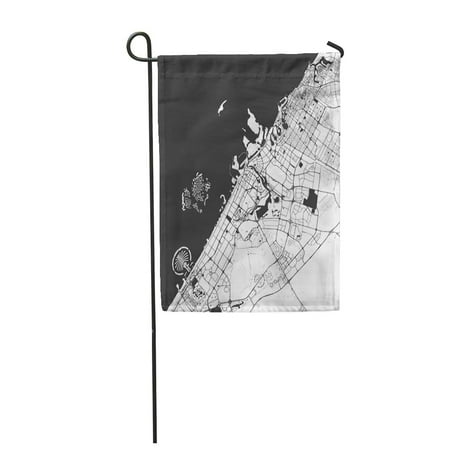 Royal Garden Furniture Dubai SIDONKU Dubai Monochrome Map Artprint Outline Ready for Color Change Garden Flag Decorative Flag House Banner 12x18 inch ()