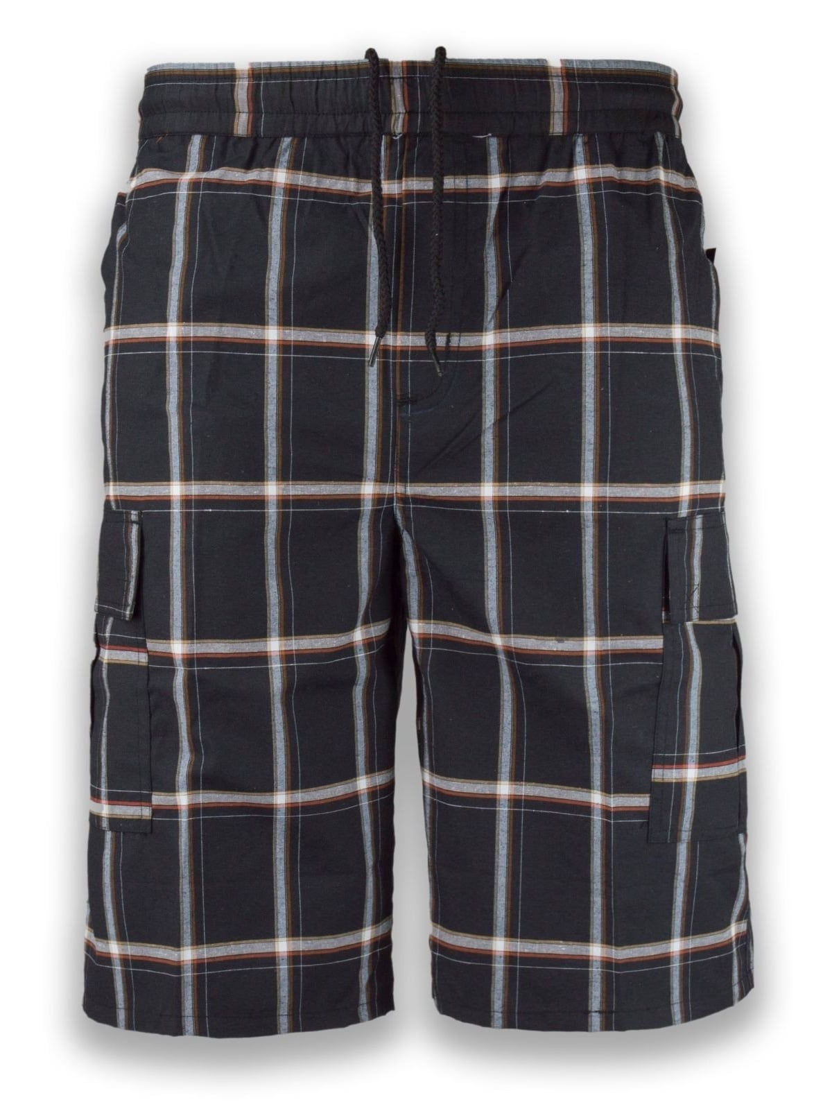 Trending Apparel NEW Men Plaid Cargo Shorts Elastic Waist BIG & Tall